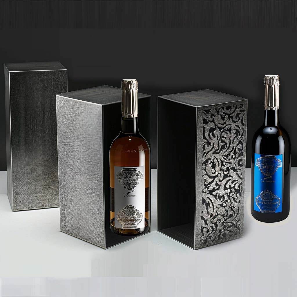 Custom Matte Stainless Steel Wine Box - with Vintage Patterns