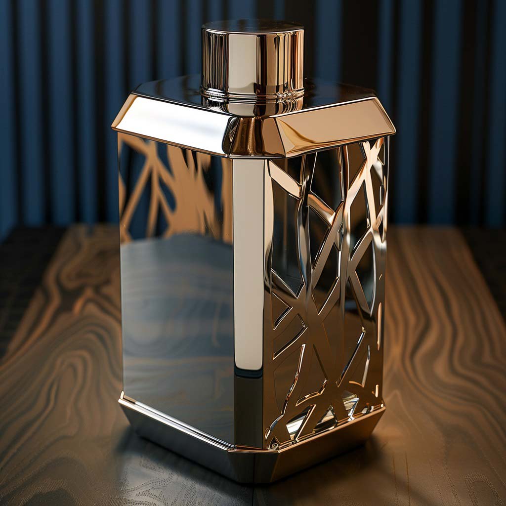Metal Whisky Bottle with Hollow Ice Crack Laser Cutting