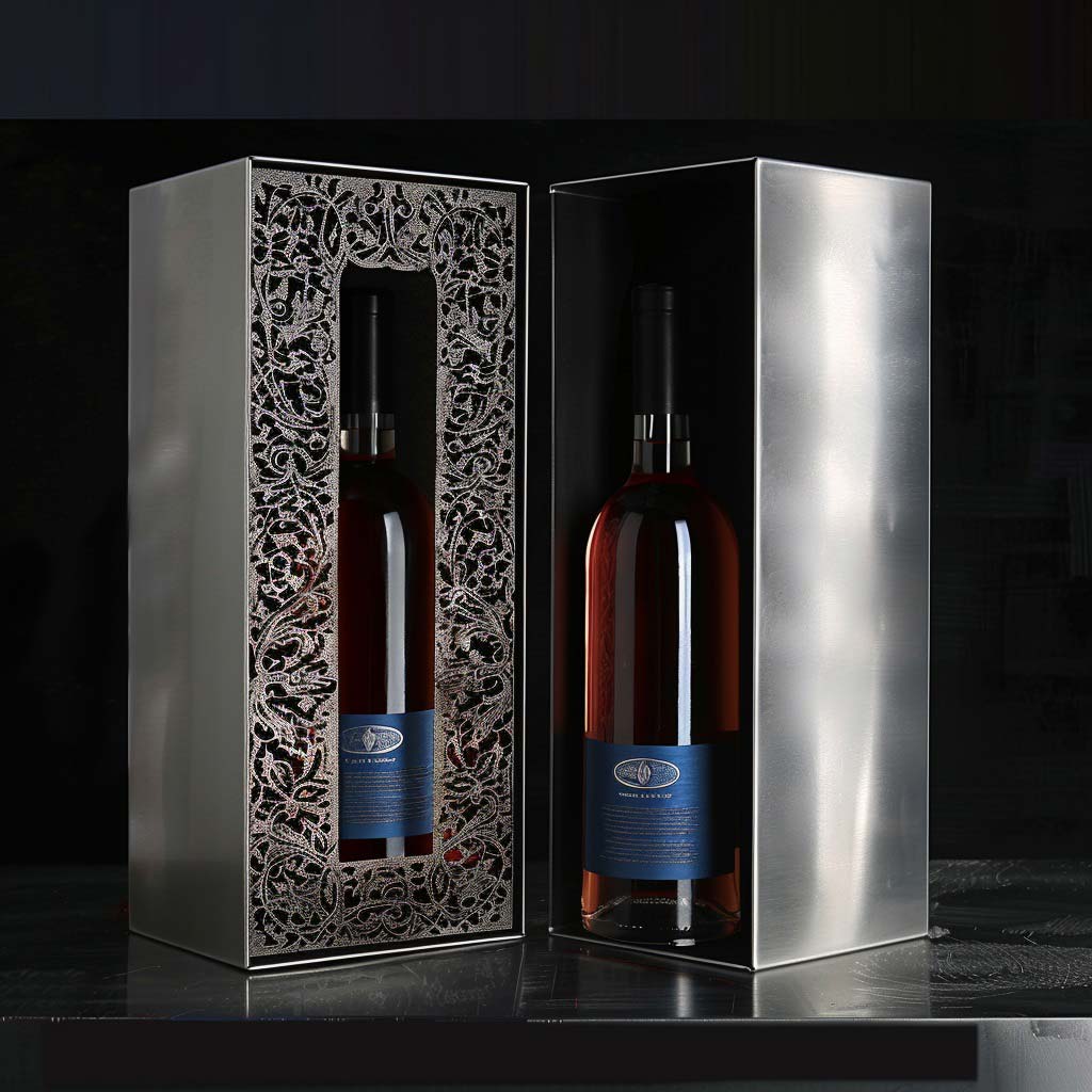 Custom Elegant Metal Red Wine Box