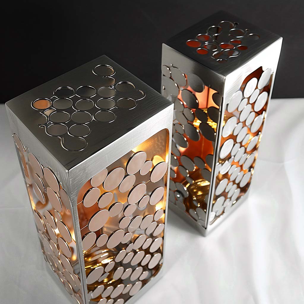 Metal Wine Box - with Disc Welding Decoration