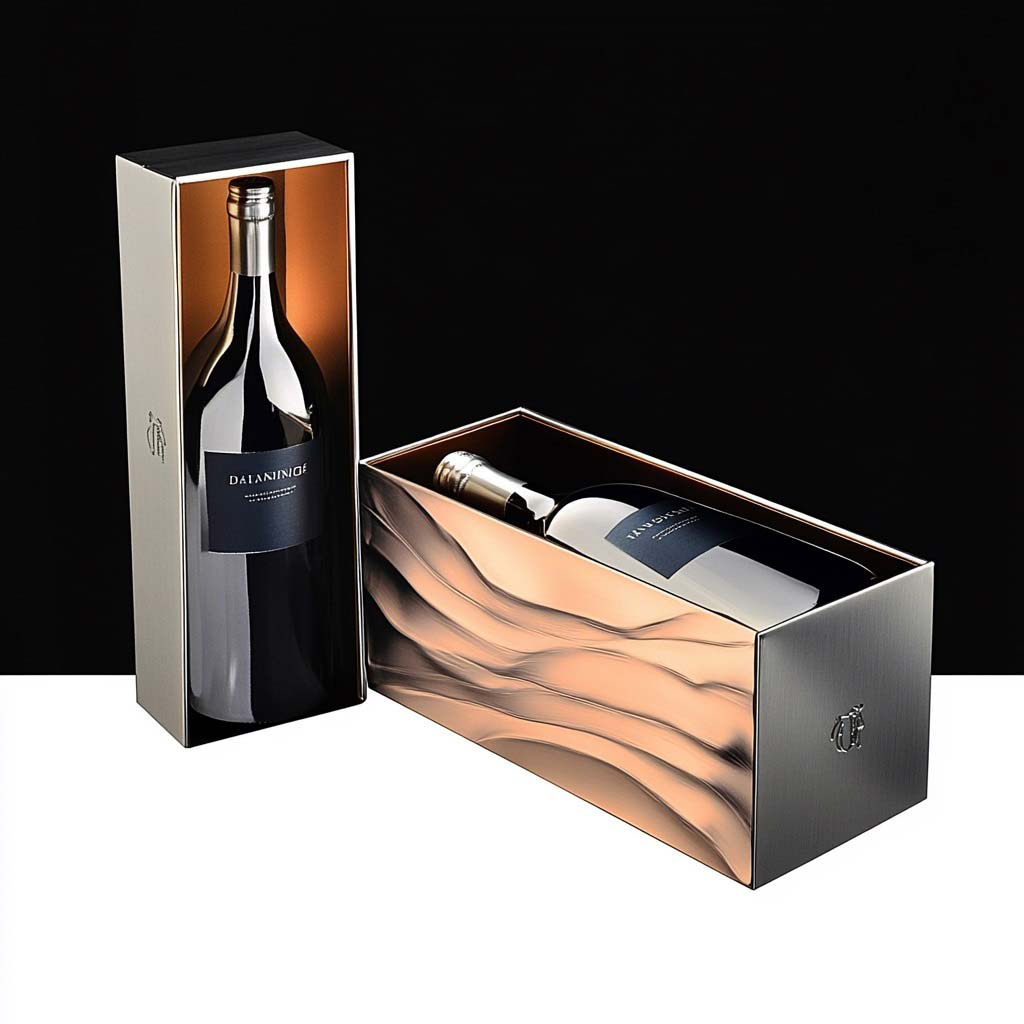 Custom High-class Water Ripple Red Wine Box
