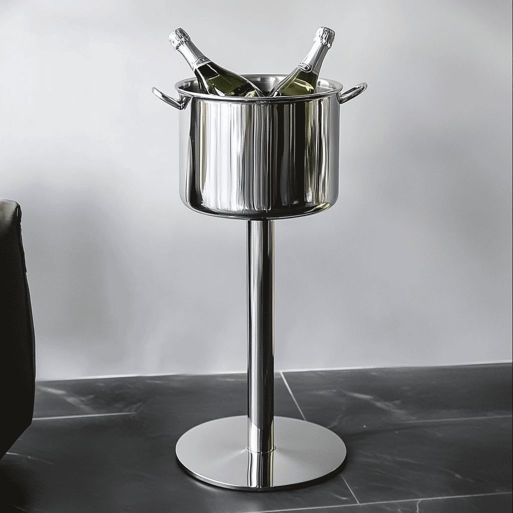 Custom Stainless Steel Ice Bucket Cooler - With Handle