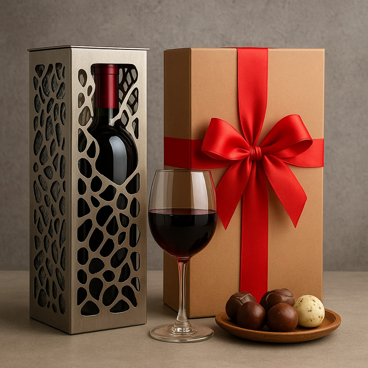 Custom Christmas Wine Gift Box for the Holidays