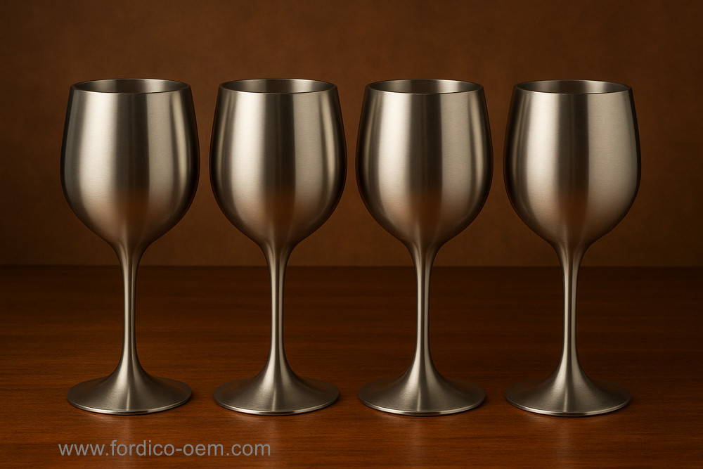 Stainless steel wine goblets